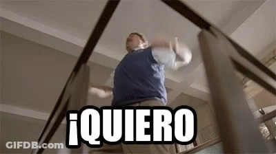 Man Standing On Stairs With Quiero GIF