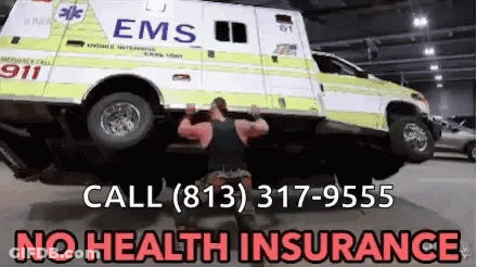 Man Standing Under Ambulance No Health Insurance GIF