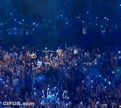 Man Standing With Arms Up GIF
