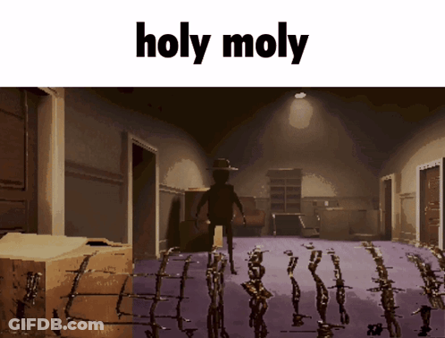 Man Standing With Holy Moly GIF