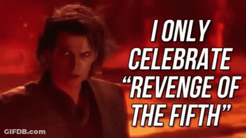 Man Standing With Revenge Of The Fifth GIF