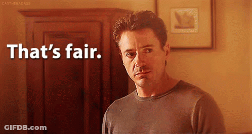 Man Standing With That's Fair Screen GIF