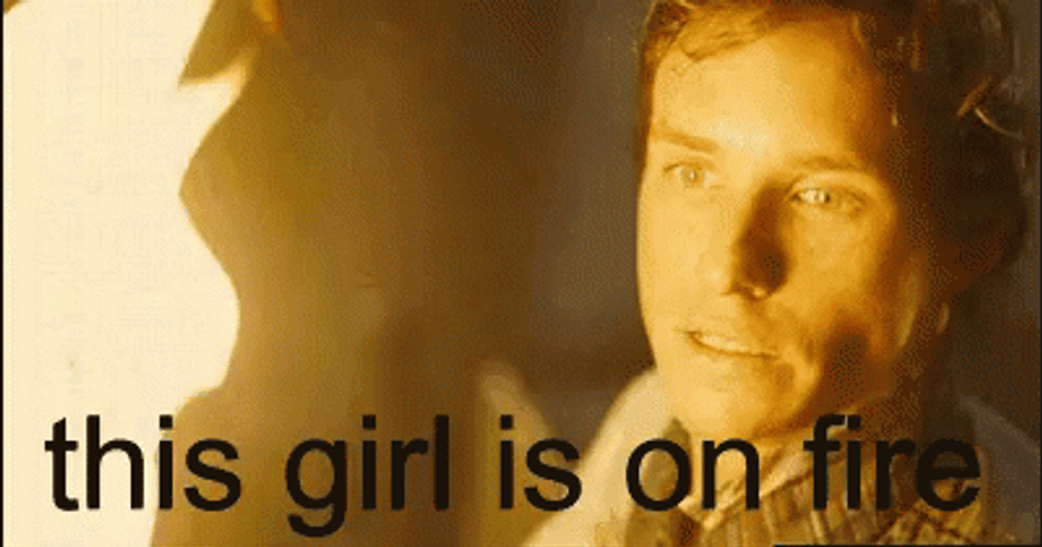 Man Staring This Girl Is On Fire GIF