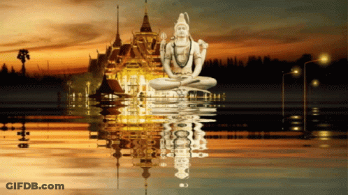 Man Statue Sitting In Water GIF