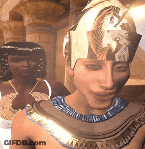Man Statue With Helmet And Necklace GIF