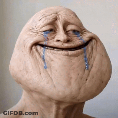 Man Statue With Tears From Eyes And Mouth GIF