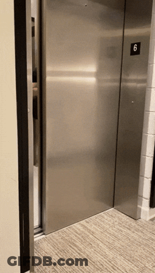 Man Stepping Out Of Elevator GIF