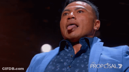 Man Sticking Tongue Out Saying Proposal 7 GIF
