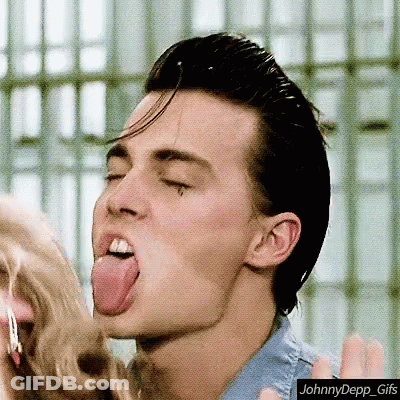 Man Sticking Tongue Out With Johnny Depp GIF