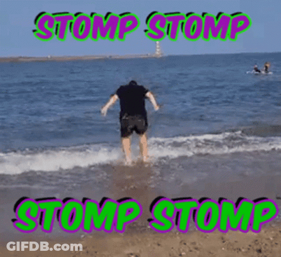 Man Stomp In Beach GIF
