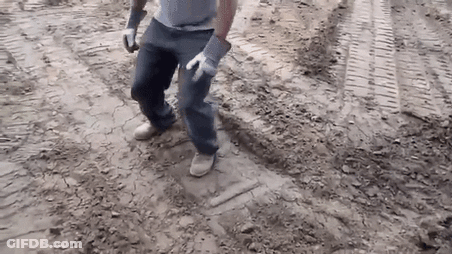 Man Stomping Ground Earthquake GIF