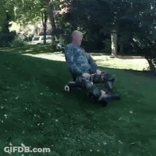 Man Stroller Sliding Disappear GIF