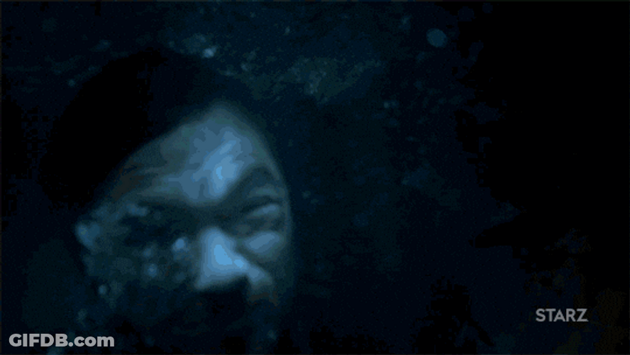 Man Struggling Drowns Inside Ship GIF