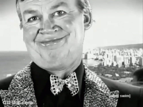 Man Suit Bow Tie Smiling Adult Swim GIF