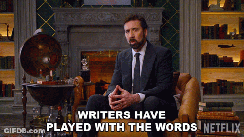 Man Suit Fireplace Says Writers Have Played Words GIF