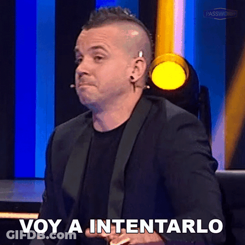 Man Suit Funny Face Says Voy A Intentarlo GIF