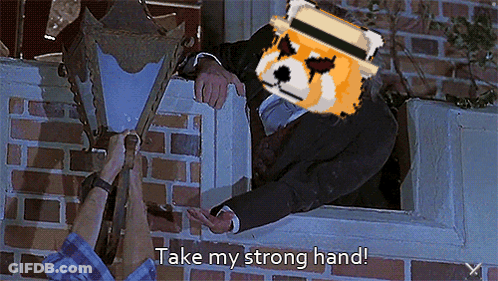 Man Suit Hat Says Take My Strong Hand GIF