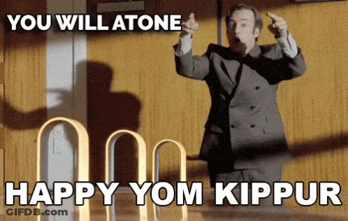 Man Suit Middle Finger You Will Atone Happy Yom Kippur GIF