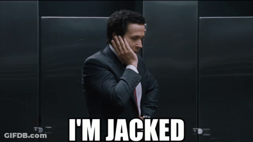 Man Suit Tie Says I'm Jacked To Tits GIF