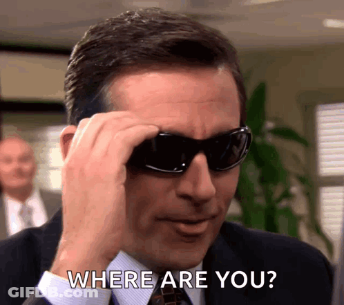 Man Suit Tie Sunglasses Says Where Are You GIF