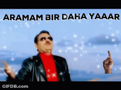 Man Sunglasses Red Sweater Pointing Up Aramam Bir Daha Yaaak GIF