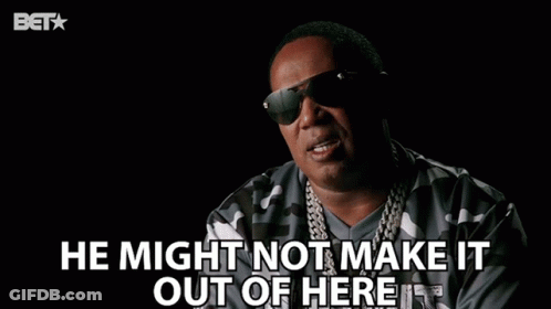 Man Sunglasses Says He Might Not Make It GIF