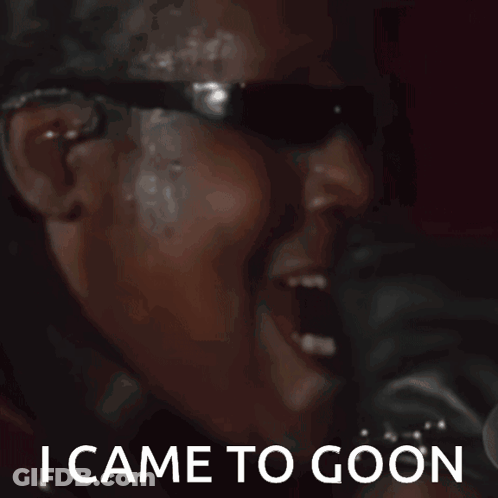 Man Sunglasses Singing Microphone I Came To Goon GIF