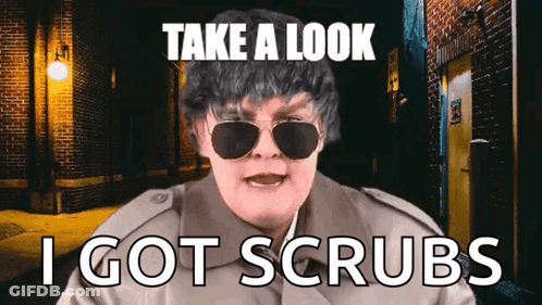 Man Sunglasses Trench Coat Says Take A Look I Got Scrubs GIF