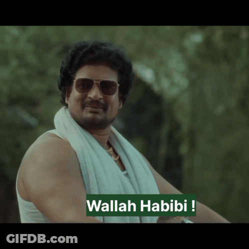 Man Sunglasses White Towel Wallah Habibi Green Box GIF