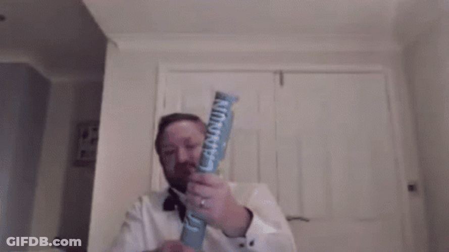 Man Surprise Confetti Cannon Pop GIF
