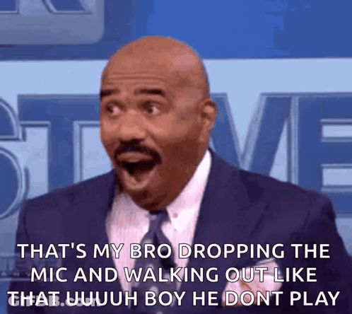 Man Surprised Talking About Dropping Mic GIF