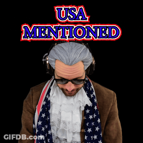 Man Surrounded By American Flags GIF