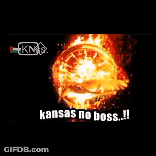 Man Surrounded By Flames Kansas No Boss GIF