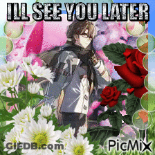 Man Surrounded By Flowers Ill See You Later GIF
