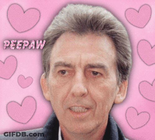 Man Surrounded By Pink Hearts Peepaw GIF