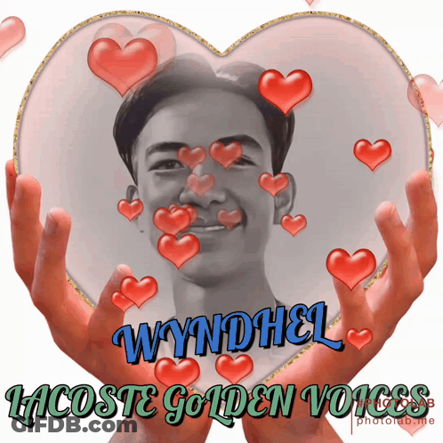 Man Surrounded By Red Hearts Wyndhel Lacoste Golden Voices GIF
