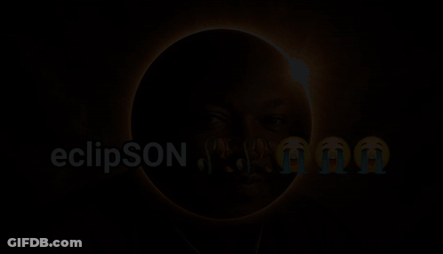 Man Surrounded By Sun Saying Eclipsen GIF