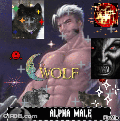Man Surrounded By Wolves Saying Wolf GIF