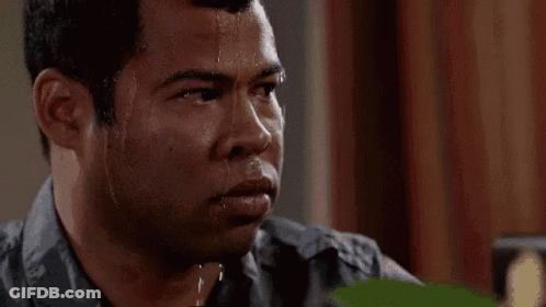 Man Sweating Looking At Something GIF