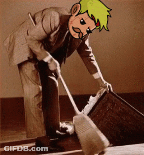 Man Sweeping Floor In Suit GIF