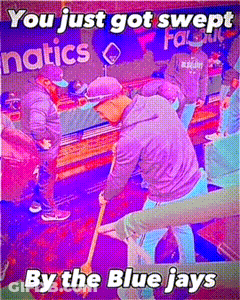 Man Sweeping Floor With Sign GIF