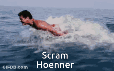 Man Swimming In Ocean Scram Hoenner GIF