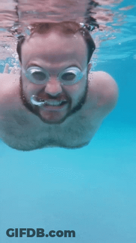 Man Swimming Underwater With Goggles GIF