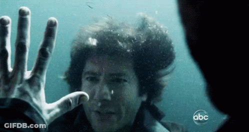 Man Swimming With ABC On Screen GIF