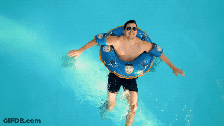 Man Swimming With Floaties GIF