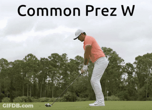 Man Swinging Golf Club Common Prez W GIF