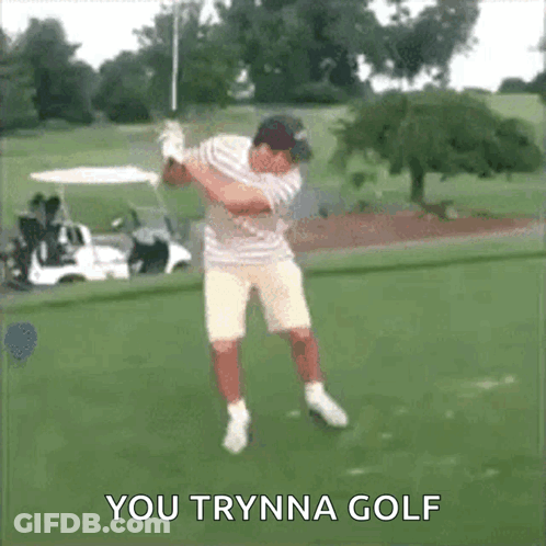 Man Swinging Golf Club GIF