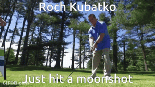 Man Swinging Golf Club Just Hit A Moonshot GIF