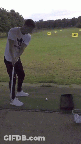 Man Swinging Golf Club With 30 Sign GIF