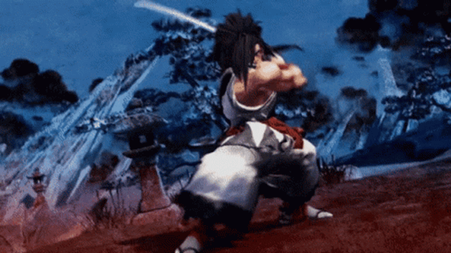 Man Swooshing Samurai GIF